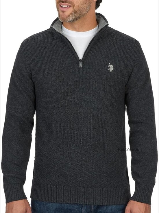 Other - Men's Cable Knit Quarter Zip Pullover Sweater Heavyweight